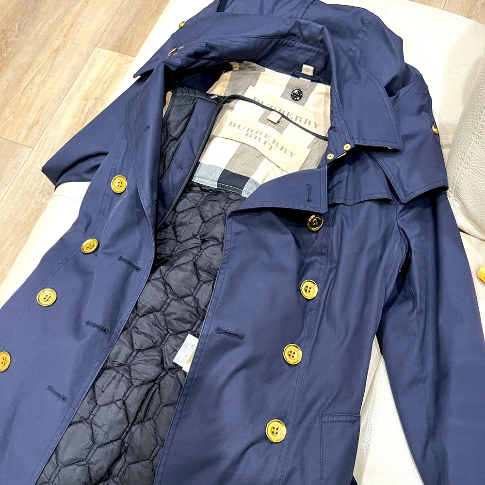 Burberry Brit trench coat-Navy